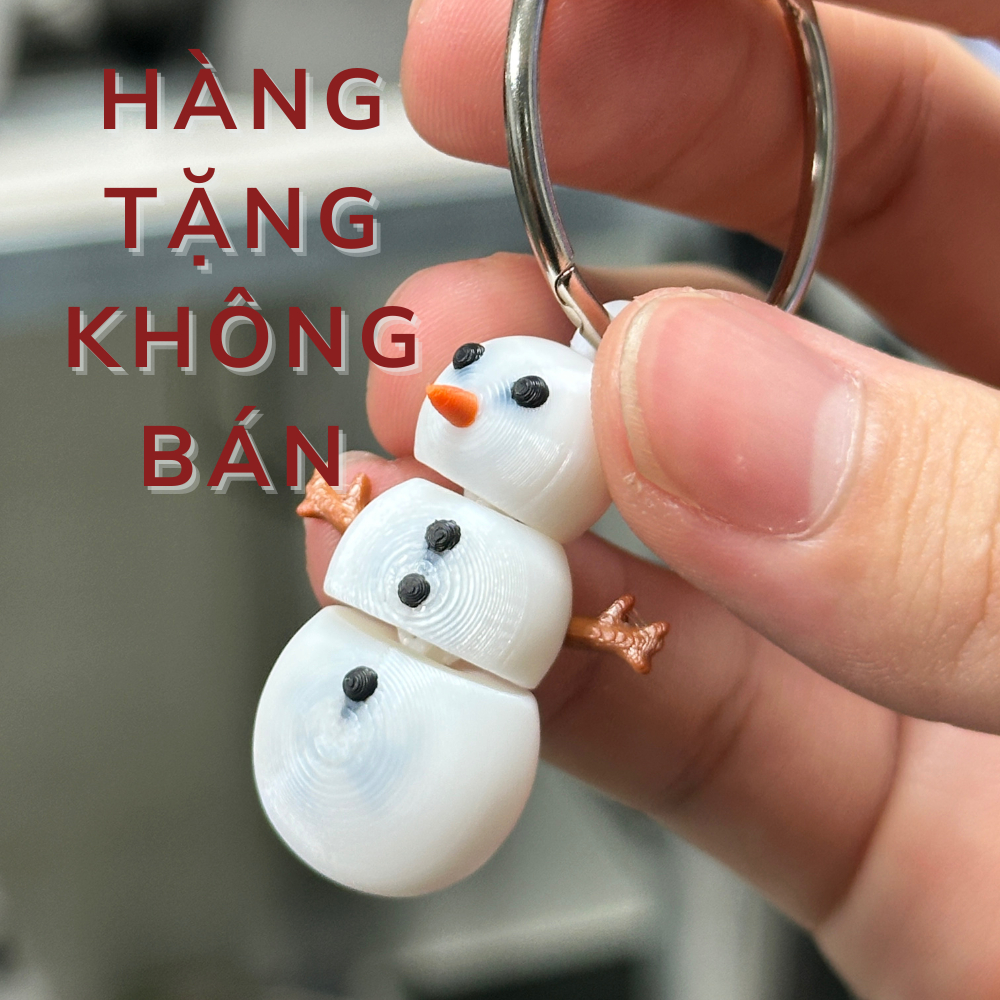 [Hàng Tặng Không Bán] Người Tuyết In 3D, Móc Khóa Người Tuyết Cho Ngày Lễ Giáng Sinh - Yiwikawi 3D