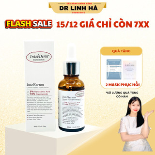   Bản nâng cấp  Serum IntelDerm +Intelserum Tran 3 % + Nia 10%  mờ thâm nám tàn nhang trắng da giảm thâm mụn 30ml 