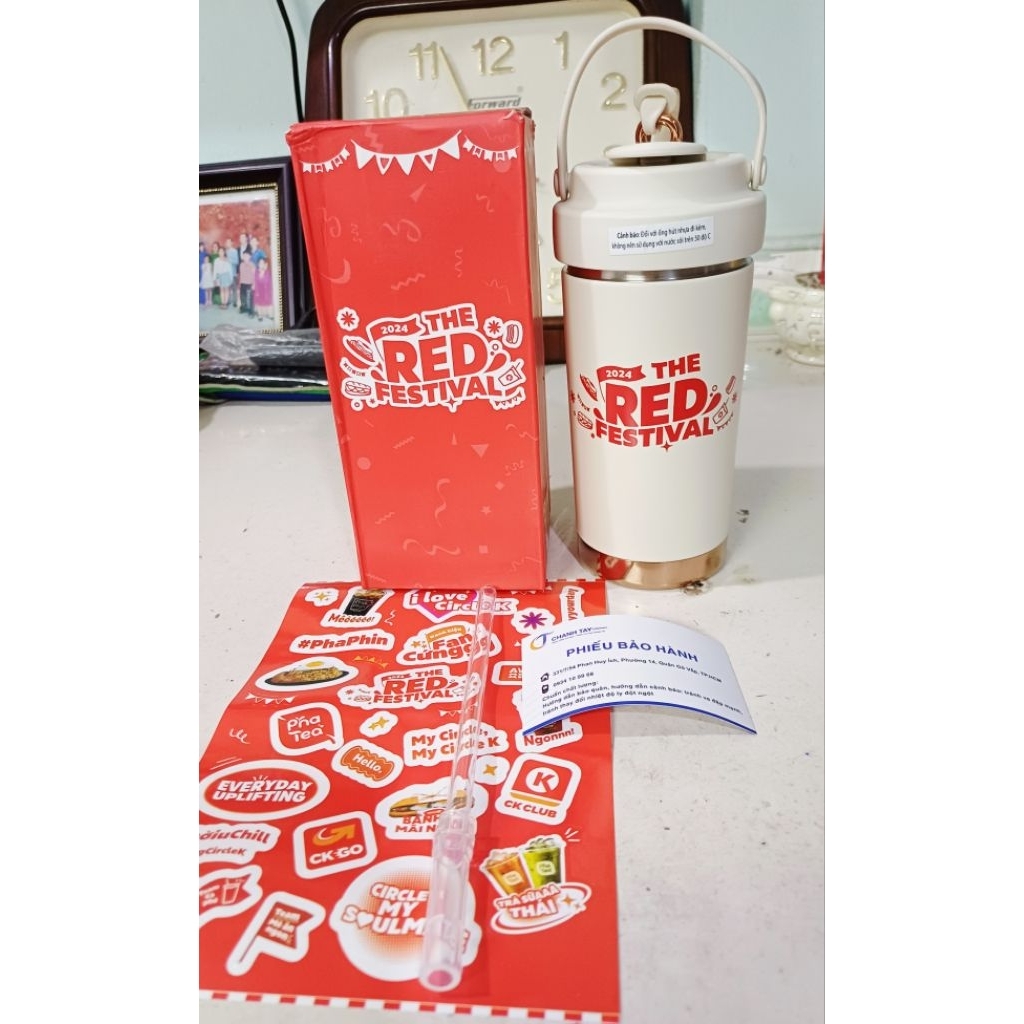 Bình nước giữ nhiệt inox 304 The Red Festival 500ml 2024 ( Quà tặng Circle K)