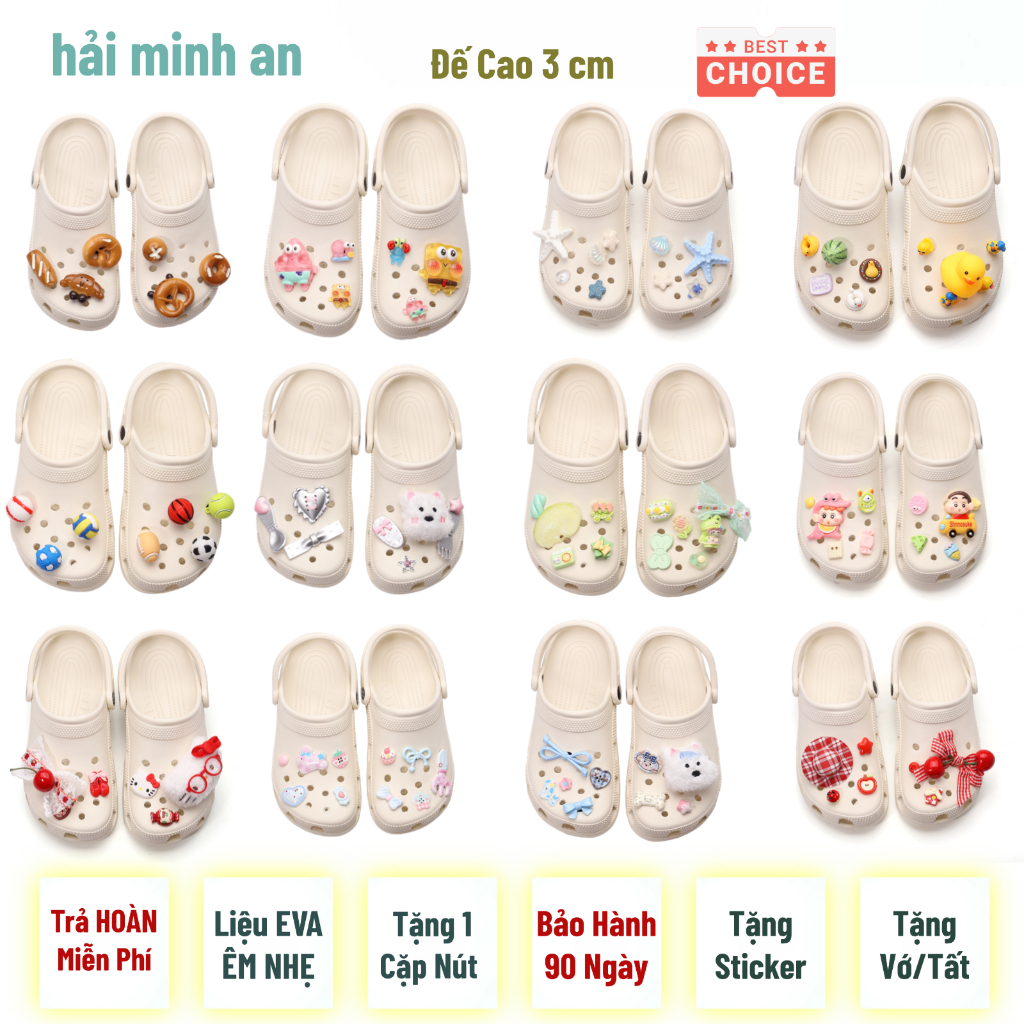 [ TẶNG Sticker Như Ảnh + Vớ ] Dép MERCY TRUST BASIC - Sục MC21 Clog Classic EVA đế 3p Đúc Nam Nữ ÊM NHẸ -haiminhan