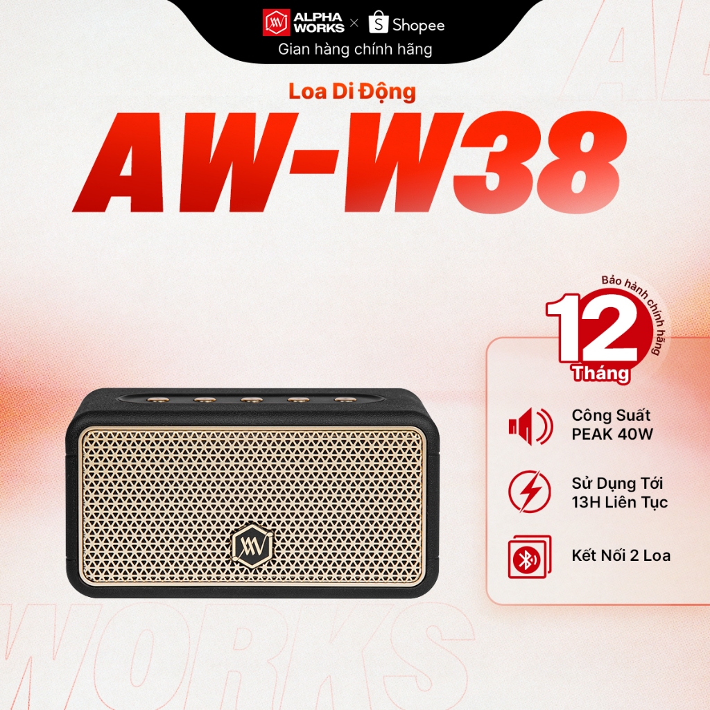 Loa Bluetooth Alpha Works AW W38 - Hàng Chính Hãng PGI