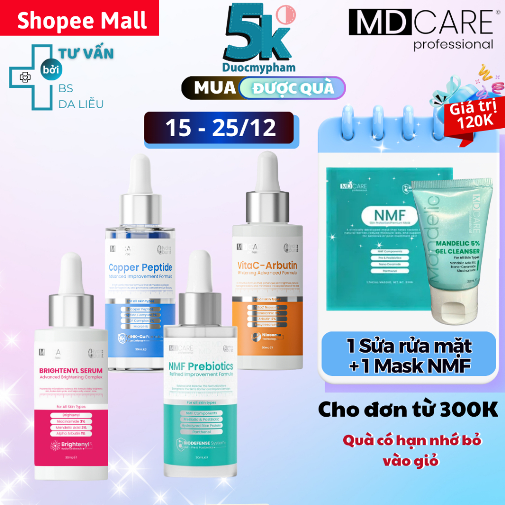 Serum NMF Prebiotics MD CARE  cân bằng lợi khuẩn, phục hồi hàng rào bảo vệ da 30ML