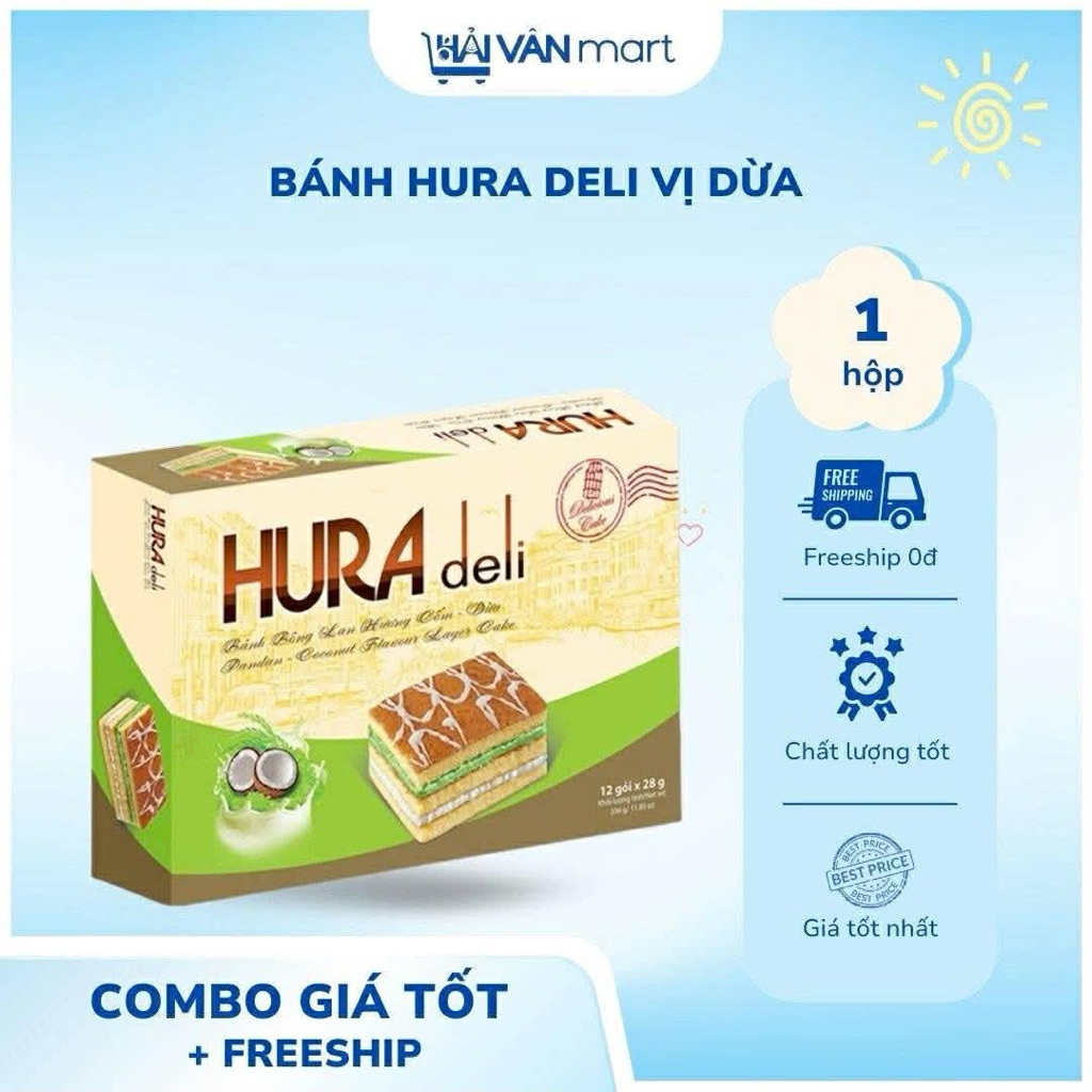 Bánh Hura Deli hương cốm dừa Bibica