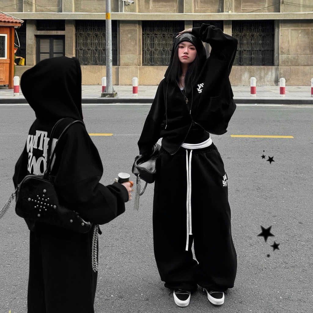 Set nỉ WITH LOVE ❤️‍🔥 vải 2 da ko xù lông Áo hoodie zip boxy và Quần nỉ (có tách lẻ) Brand Jaystoree | BigBuy360 - bigbuy360.vn