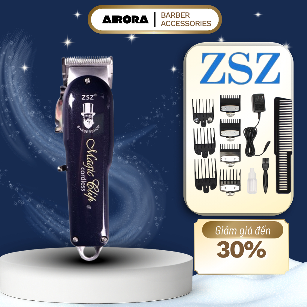 [Có 2 Màu]Tông Đơ Cắt Tóc Chuyên Nghiệp ZSZ F52 | Lưỡi Kép Titanium | Động Cơ 10W | Tông Đơ Pin Trâu