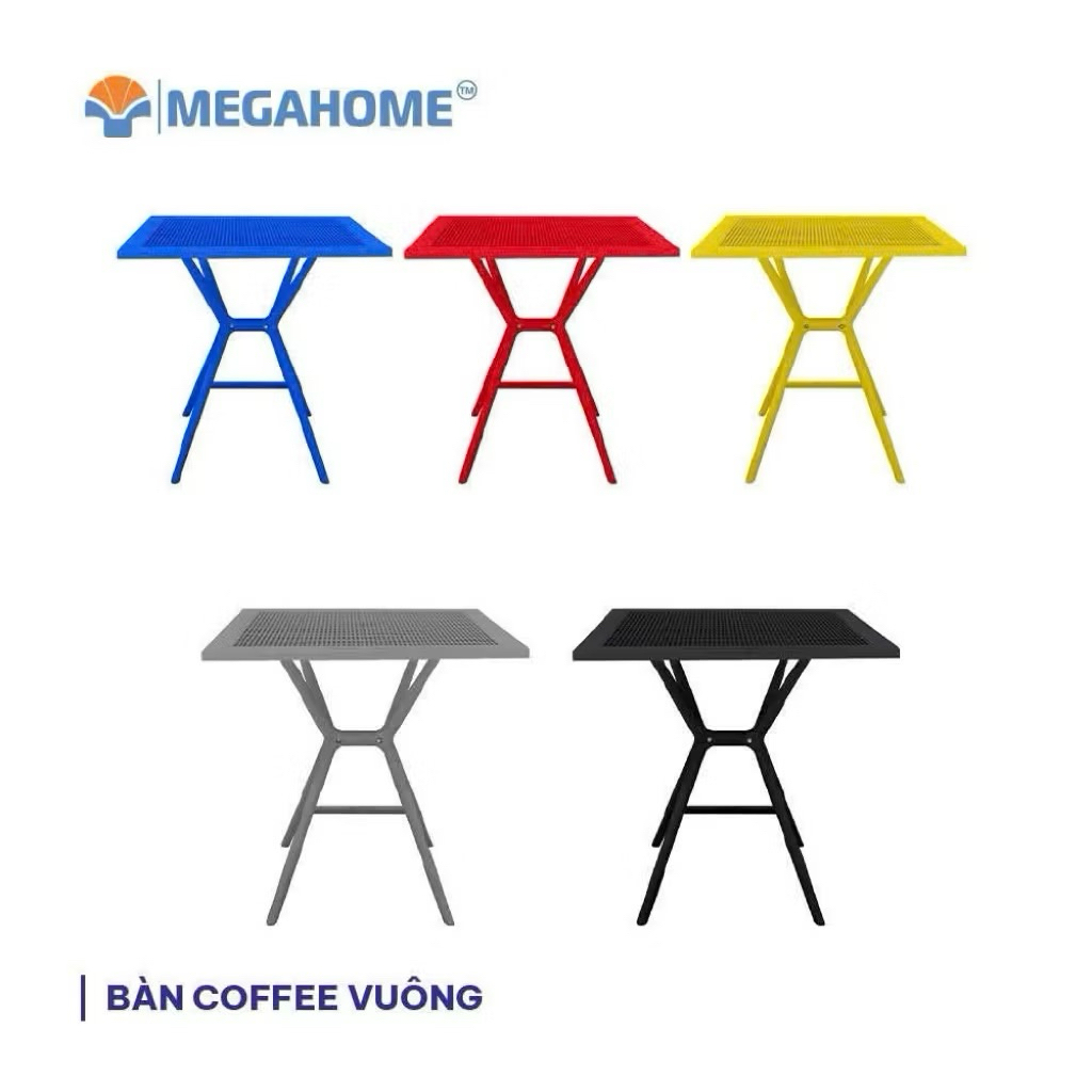 Bàn nhựa đúc nguyên khối COFFEE cao cấp , bàn nhựa đúc cafe mặt lưới , bàn nhựa cafe , ghế nhựa đúc 
