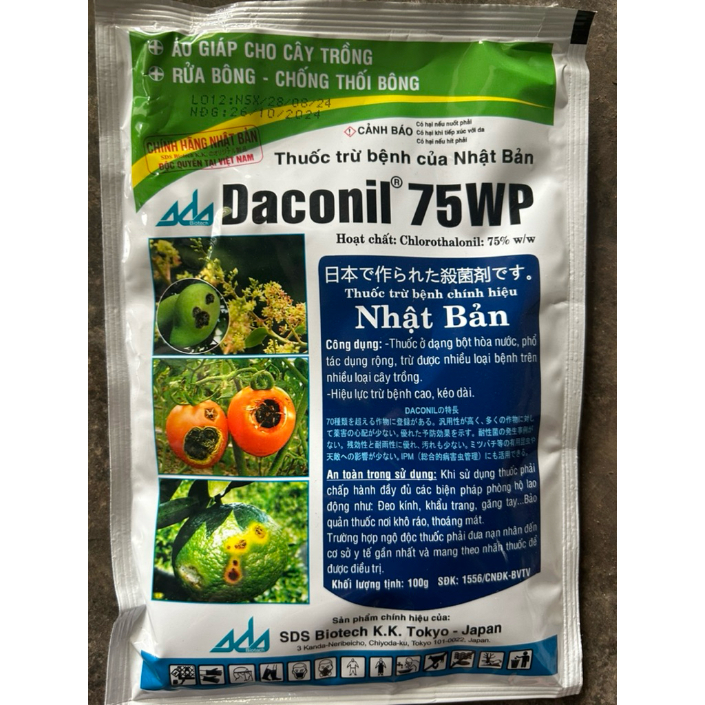 Daconil 75wp [100gr]Nhật Bản  áo giáp cho cây trồng ,rửa bông thối bông
