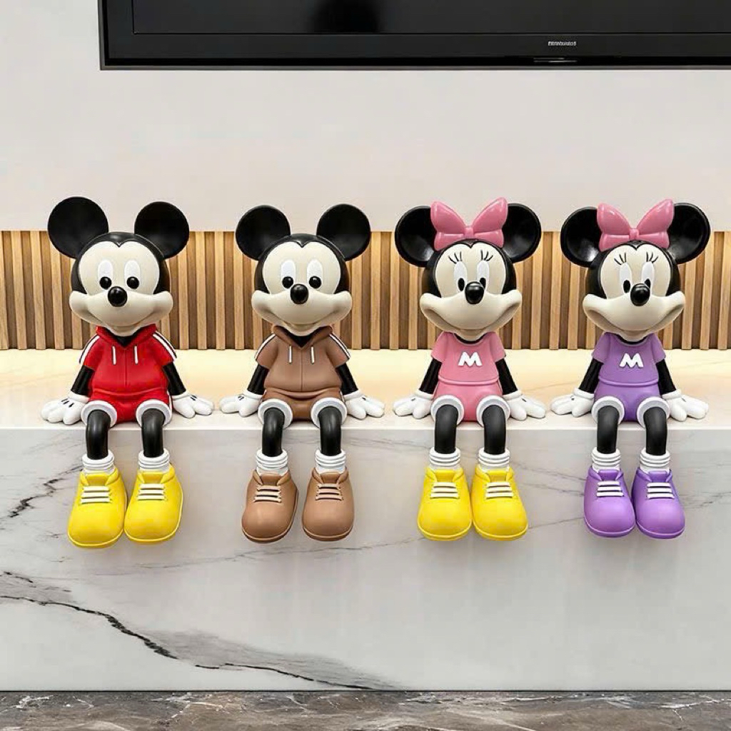 Mô hình  Mickey và Minnie Mouse ngồi -Tượng decor