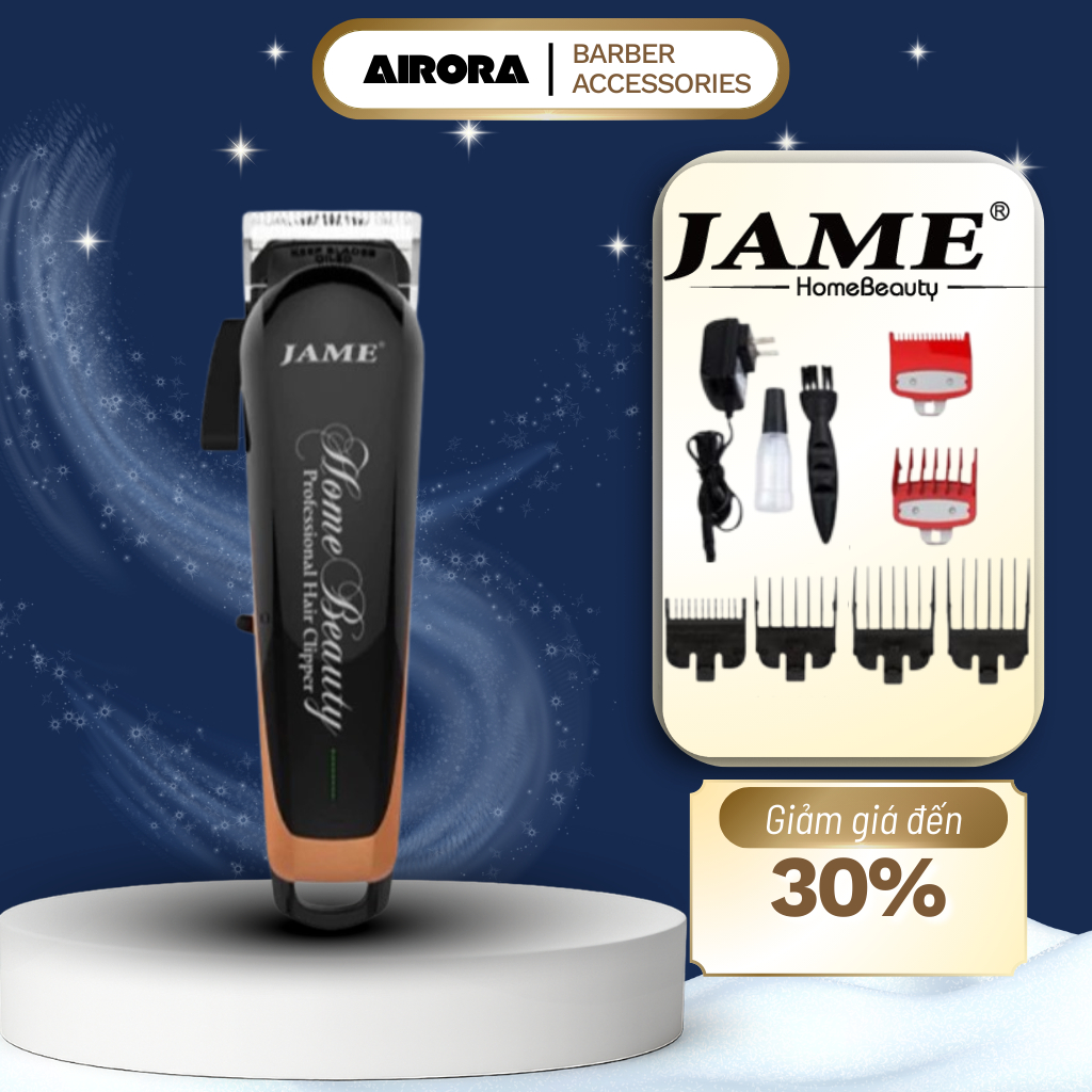 Tông Đơ Cắt Tóc JAME JM-1070 | Động Cơ Mạnh Mẽ, Êm | Điều Chỉnh Từ 0.8mm – 2.0mm Dễ Dàng Fade & Tạo 