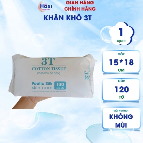 Gói 100 Tờ Khăn Khô 3T Pharma Dùng 1 Lần