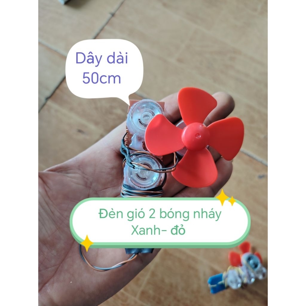 Đèn diều quạt gió siêu sáng, đèn năng lượng gió mini trang trí diều sáo. Đồ chơi diều sáo