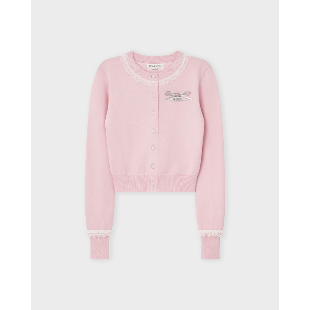 Dear José - Áo dệt kim Cardigan viền ren Sakura