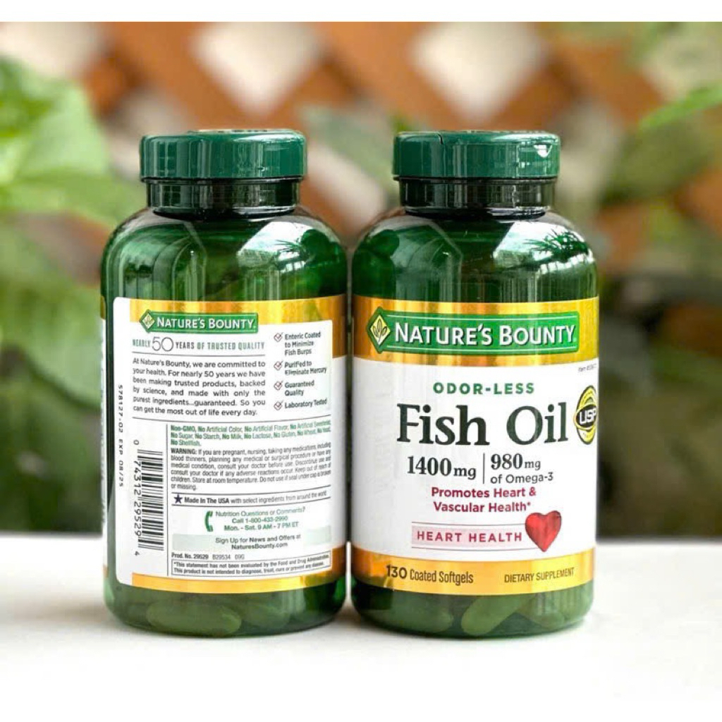 VIÊN DẦU CÁ NATURE’S BOUNTY FISH OIL 1400MG 130 VIÊN CỦA MỸ