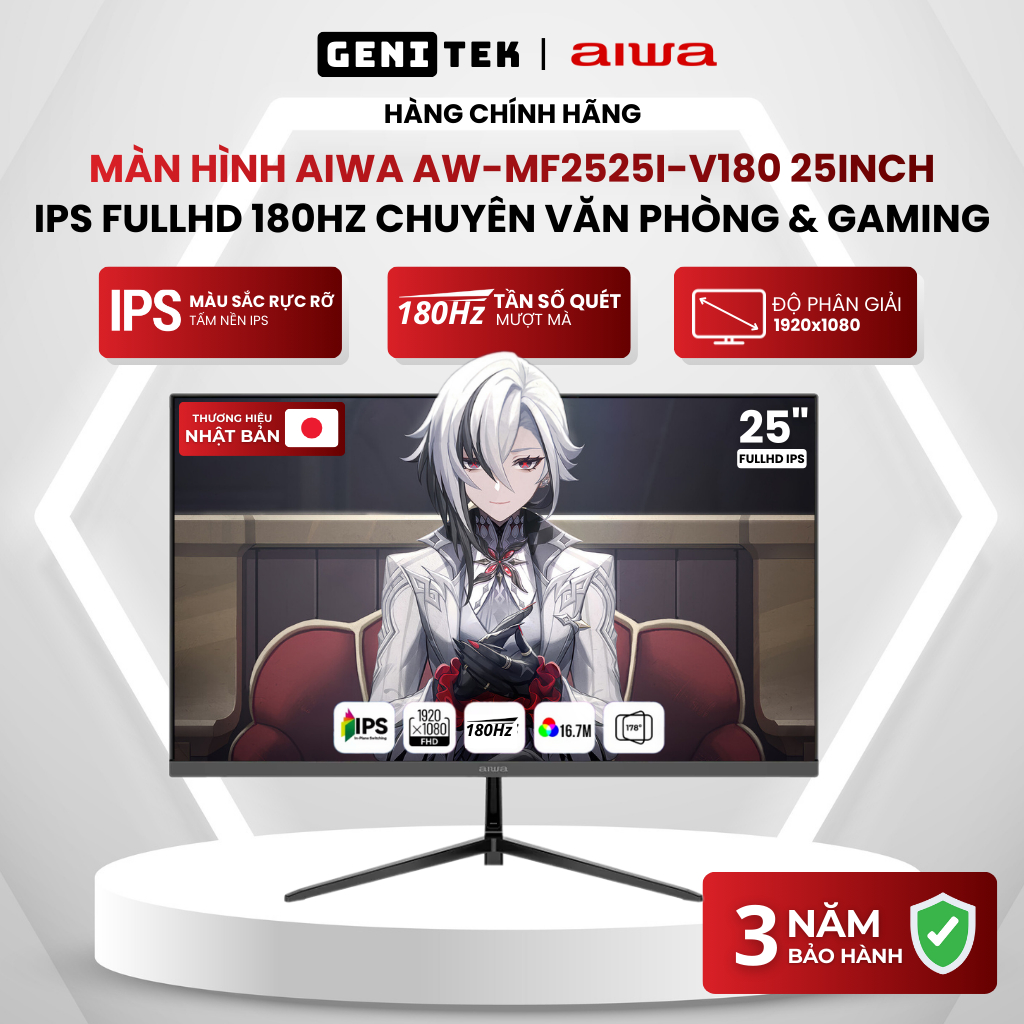Màn hình Aiwa 25"/27" 100Hz/200Hz/FullHD Chuyên Gaming, Tần số quét cao, Thương hiệu Nhật - BH 3 Năm