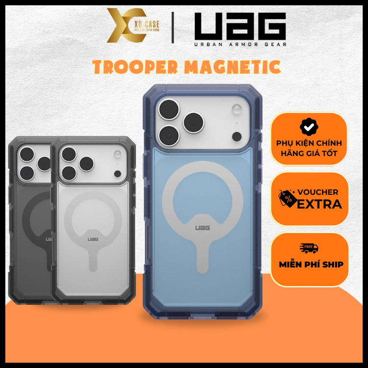 [ CHÍNH HÃNG ] Ốp UAG Trooper Chống Sốc Đạt Chuẩn Tích Hợp Sạc Từ Tính Chính Hãng cho iP 17 Pro/ 17 