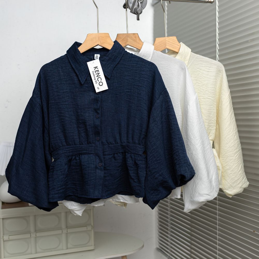 Áo Sơmi Bo Eo Lưng Chun Tay Bồng Cúc Dọc Đũi Hàn 20 THÁNG 05 SHOP MA4226 | BigBuy360 - bigbuy360.vn