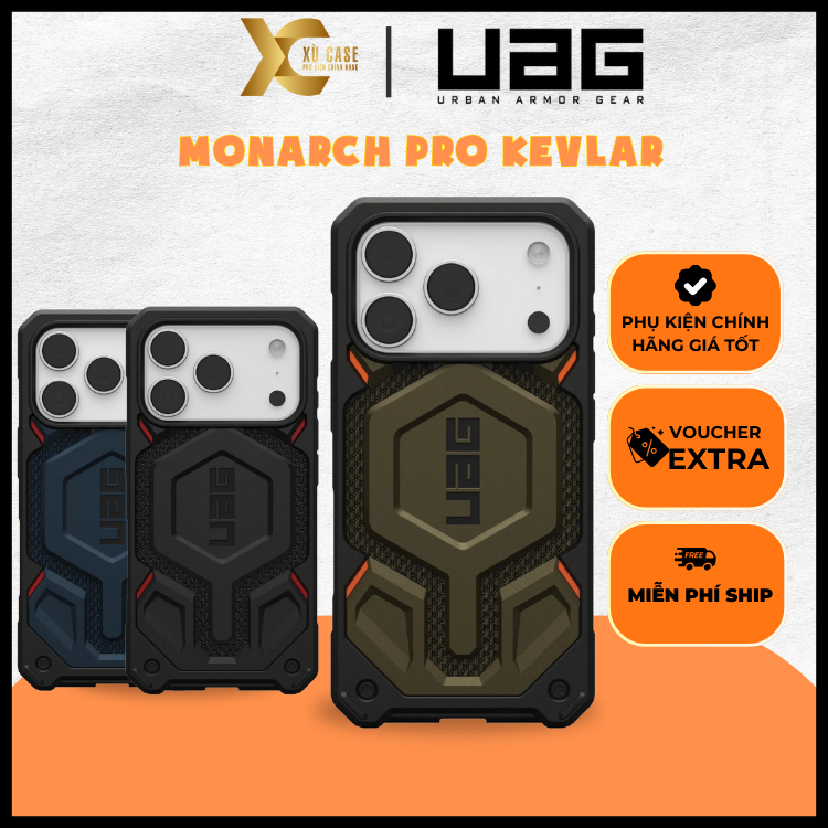 [ CHÍNH HÃNG ] Ốp UAG Monarch Pro Kevlar Chống Sốc Đạt Chuẩn Chính Hãng cho iP 17 Pro/ 17 Pro Max