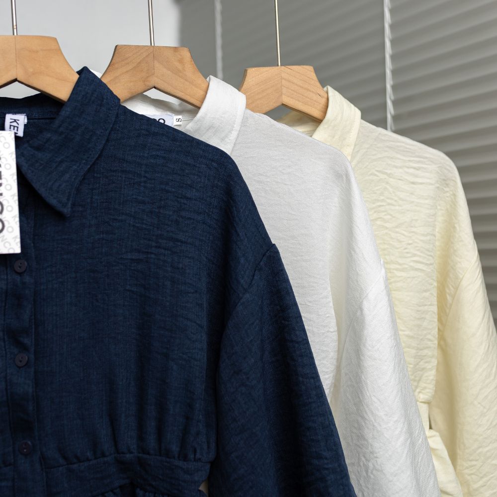 Áo Sơmi Bo Eo Lưng Chun Tay Bồng Cúc Dọc Đũi Hàn 20 THÁNG 05 SHOP MA4226 | BigBuy360 - bigbuy360.vn