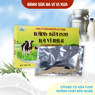 Bánh Sữa Ba Vì Hộp 180g - Ít Ngọt Sữa Non Nguyên Chất Bavimilk
