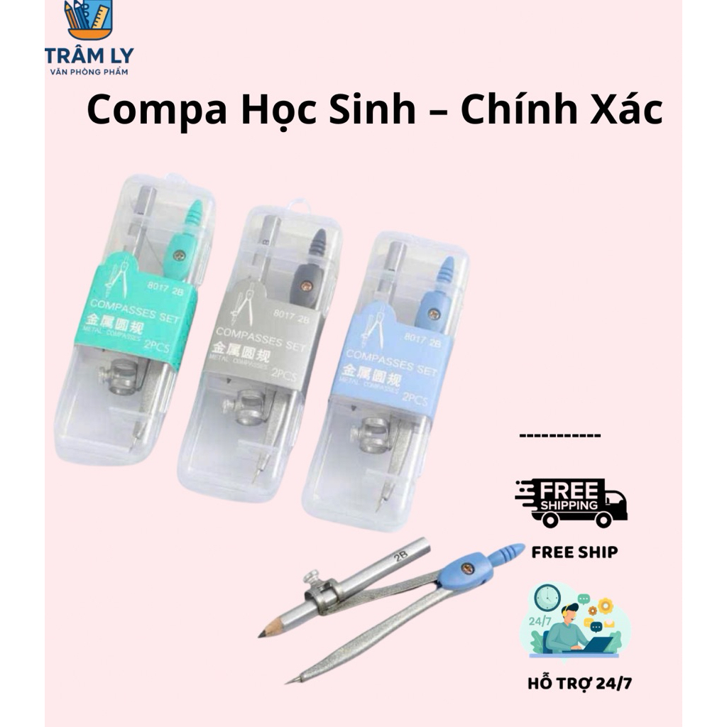 Compa Học Sinh Chính Xác – Compa Vẽ Hình Toán / Bộ Compa 7 Món 8 Món Cho Học Sinh
