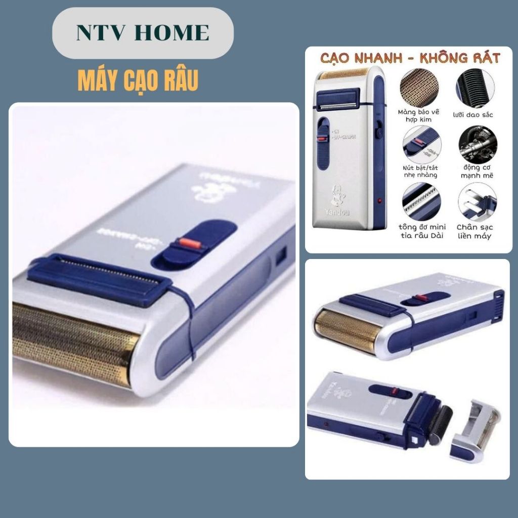 NTV HOME Máy Cạo Râu Yandou Sạc Điện Nhỏ Gọn - Cạo Êm Mượt Không Đau Rát, Thiết Kế Hiện Đại