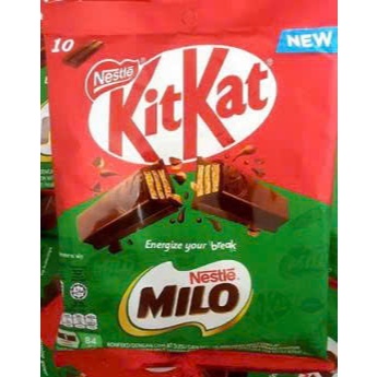 Túi 10 Thanh Bánh Xốp Phủ Socola KitKat Milo 16gx10