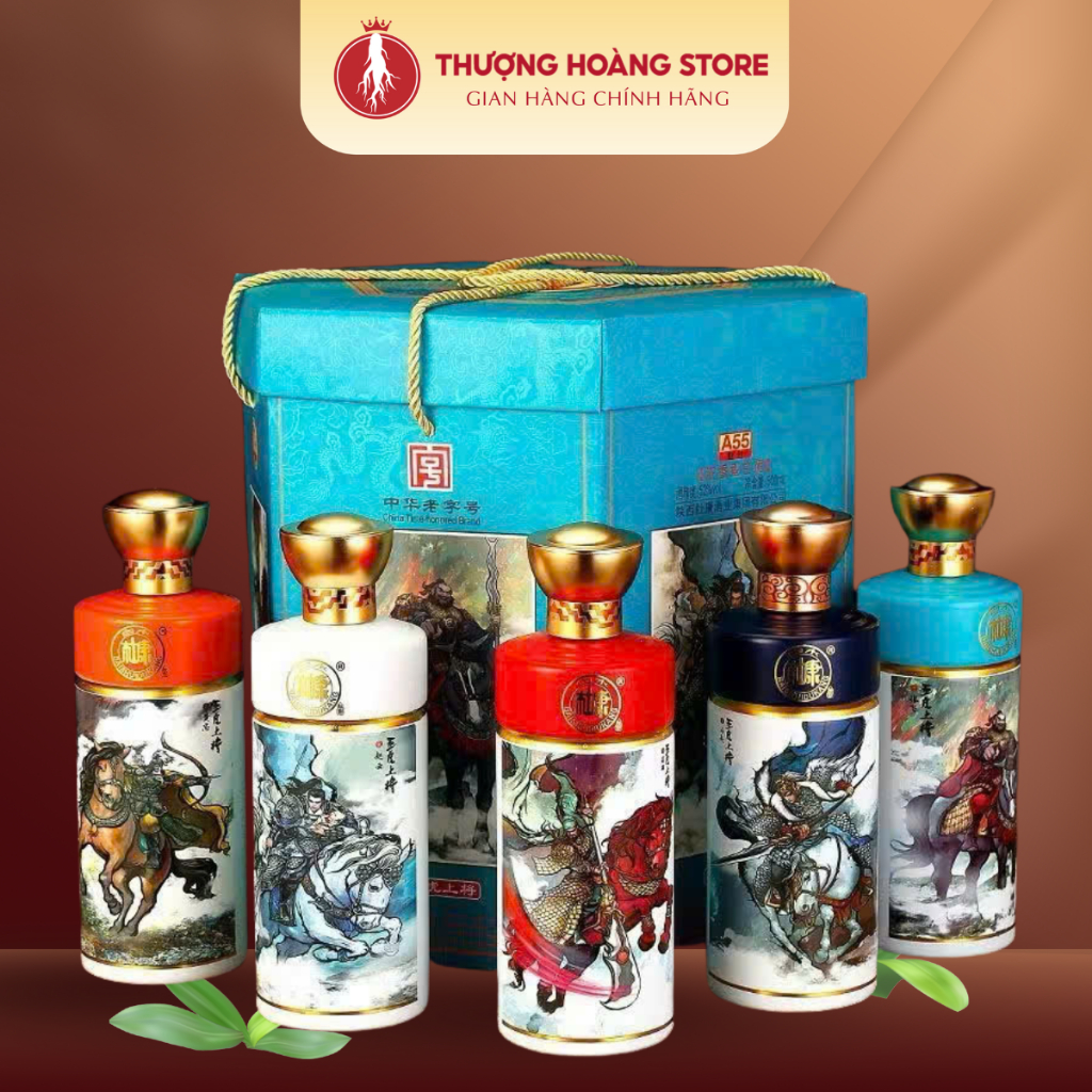 Set 5 Chai Mao Đài Ngũ Hổ Tướng Quốc Bảo Trung Hoa, Combo Mao Đài 5 Tướng Huyền Thoại Thục Hán, Tinh