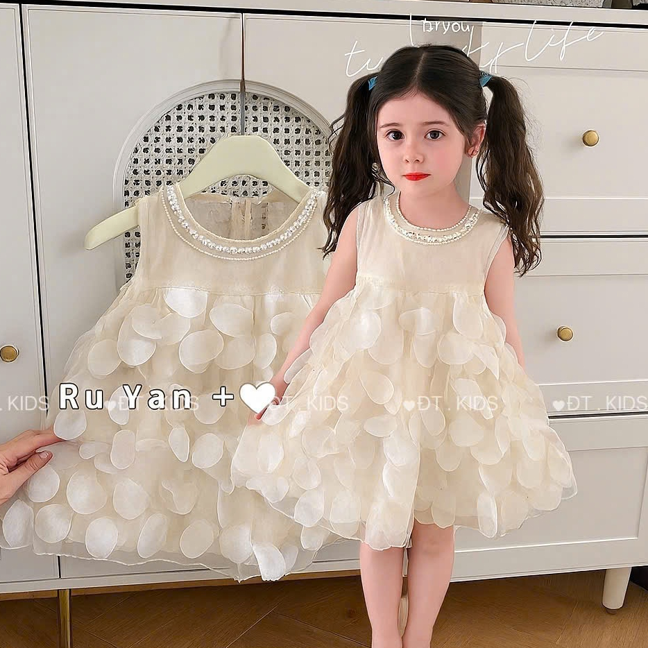 Váy Công Chúa Hoa Nổi Cho Bé Gái, Váy Tết cho bé gái từ 8-24kg Jayden Kids