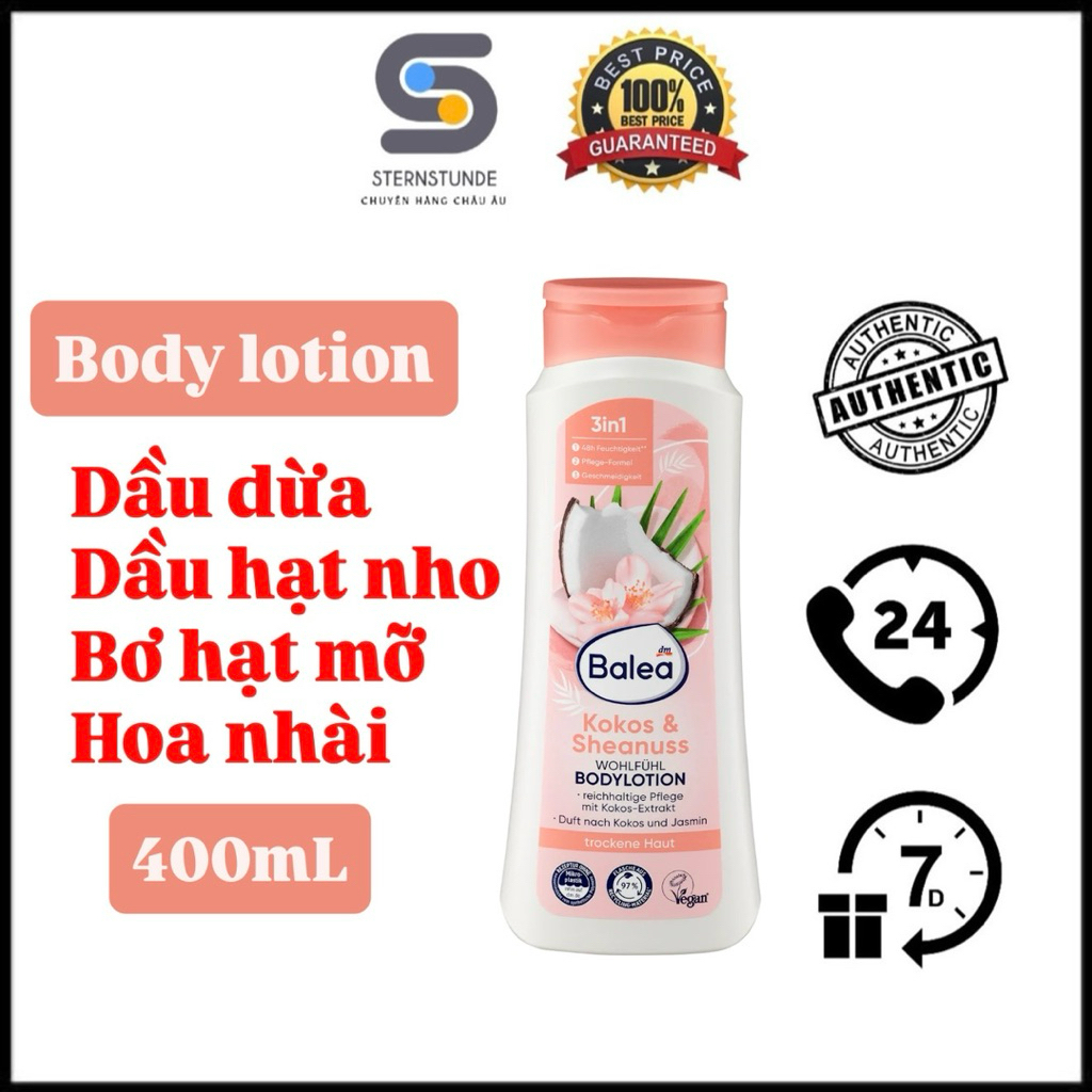 Body Lotion Dưỡng Thể Balea Dừa và Bơ Hạt Mỡ (400mL)