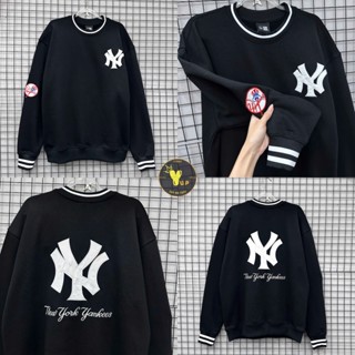  Áo nỉ sweater New era - MLb big logo NY họa tiết đường kẻ unisex 
