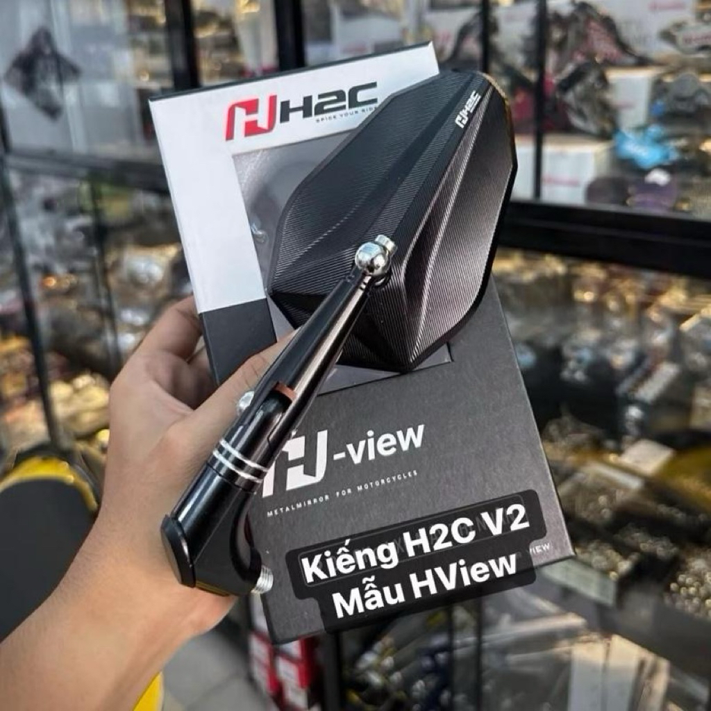 kính H2C V2 CHÍNH HÃNG Thông dụng mọi loại xe (đầy đủ phụ kiện gắn kính)
