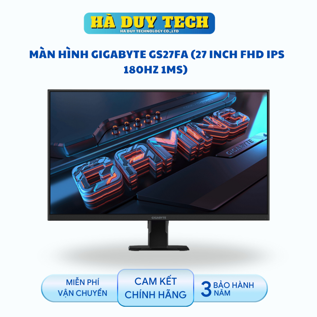 Màn hình Gigabyte GS27FA (27 inch FHD IPS 180Hz 1ms) - Cam Kết Chính Hãng - BH 36T - Hà Duy Tech