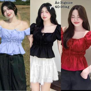  Áo Baby doll Nữ Bigsize Cổ Vuông Hở Vai Tay Phồng Tiểu Thư Công Chúa Xinh Đẹp Cho Nàng Chuppy Cao Cấp Dễ Thương 50-95kg 
