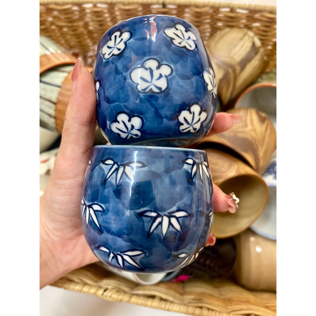 HANA HOUSE -Set 2 Cốc gốm Nhật  100ml– ly uống trà/nước/cafe/trồng sen đá – 2hand Nhật