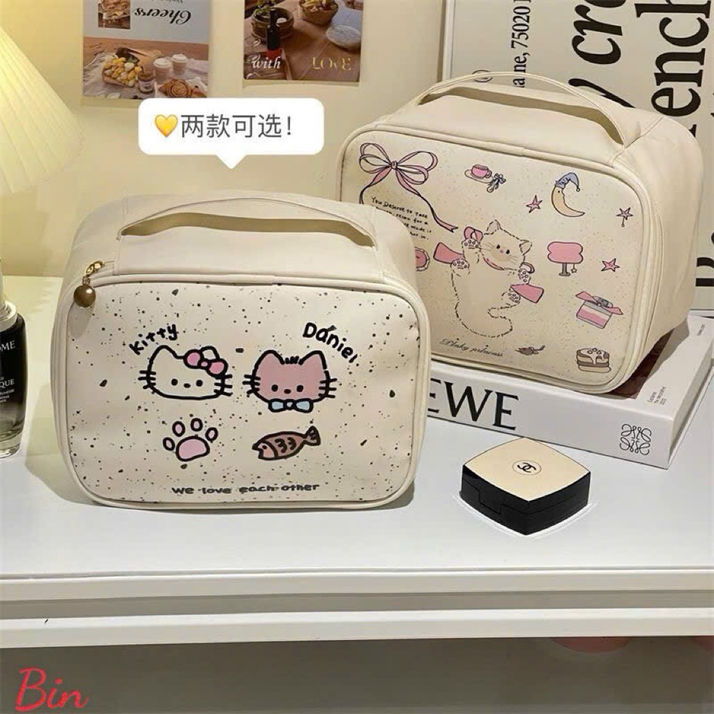 Túi Đựng Mỹ Phẩm Hoạ Tiết Mèo Siêu Xinh