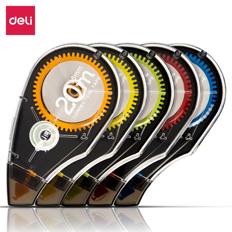 Băng Xóa Deli Không Ồn 20m/30m/40m Bút Xóa Kéo, Băng Xóa Giấy PET Bền, Nhỏ Gọn Dùng Khi Học