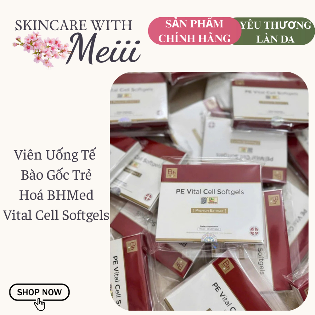 (Côngty)[Tặng nạ/serum cao cấp]BHMed Vital Cell Softgels Premium Extract Viên uống Tế Bào Gốc BH Med