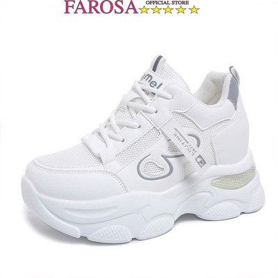 Giày thể thao nữ độn đế cao 7cm FAROSA -T4 giày sneaker đế cao da  lưới thoáng chân tôn dáng