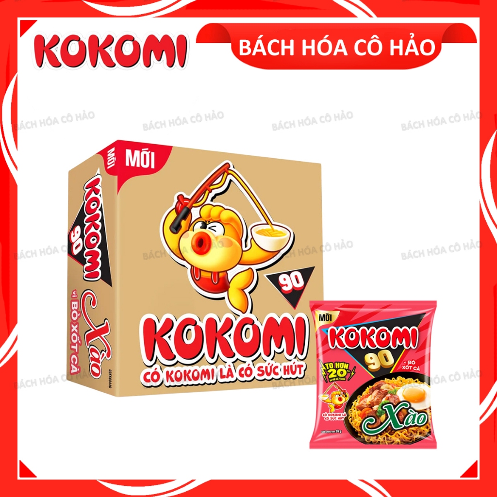 THÙNG 30 GÓI MÌ XÀO VỊ BÒ XỐT CÀ KOKOMI 95 GRAM