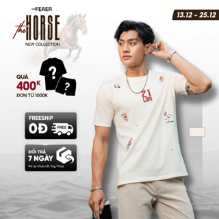  Áo thun Twenty-One tay ngắn cổ tròn vải cotton thoáng mát thấm hút tốt họa tiết thêu trò chơi mùa Tết 