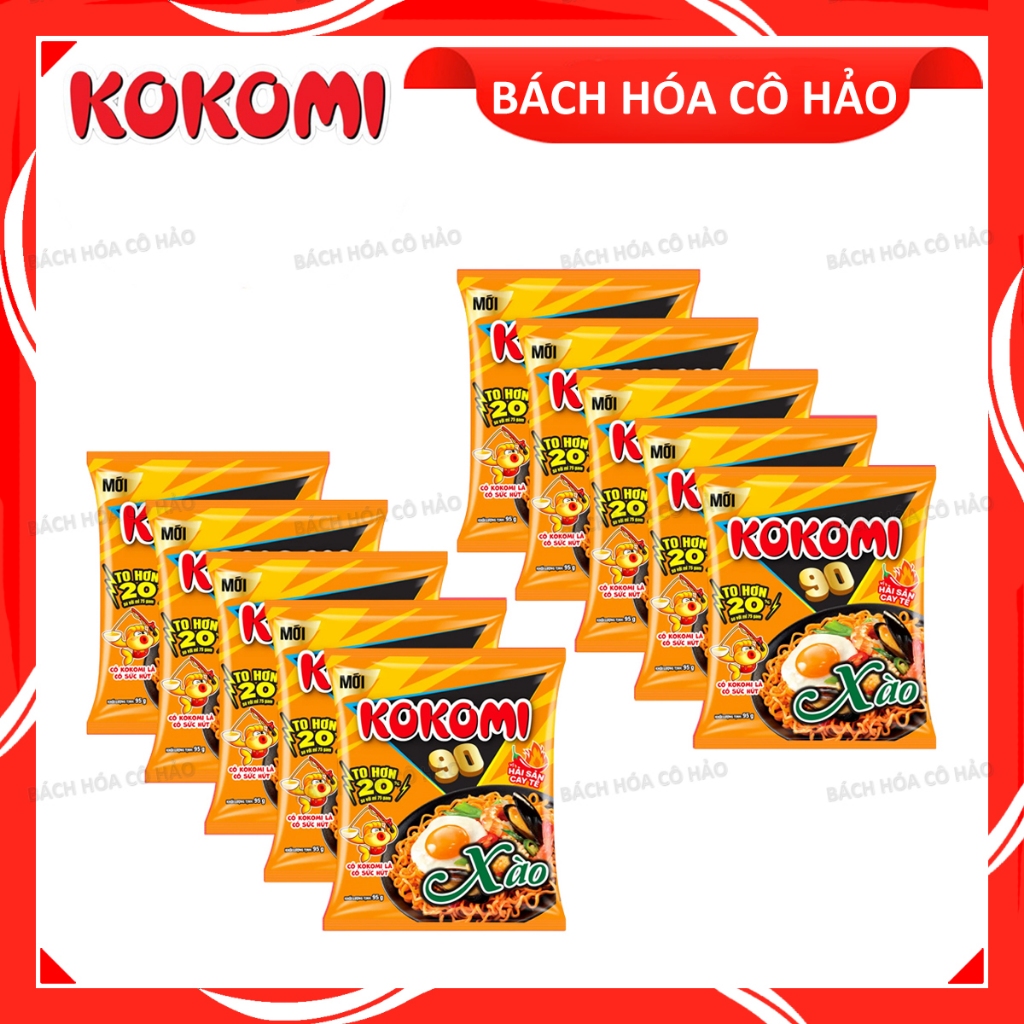 COMBO 10 GÓI MÌ XÀO VỊ HẢI SẢN CAY TÊ KOKOMI 95 GRAM