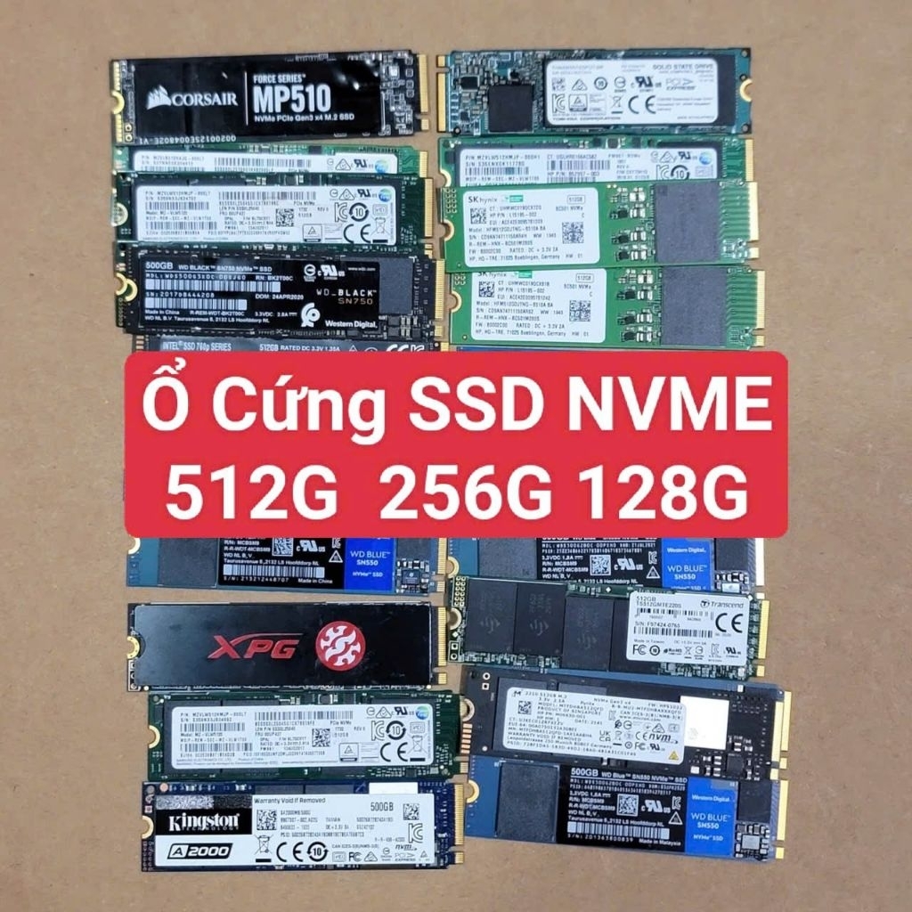 Ổ M2 Nvme 128 240 256 500 512G. Cài Sẵn Win 10 Pro
