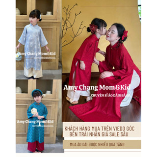 💗Kèm Cài💗 Bộ Áo Dài Bé Gái Cách Tân Cổ Trụ Vải Gấm Cao Cấp Bao Gồm Áo Quần Cài  Ảnh Shop Chụp  