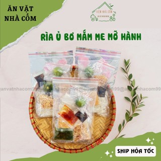  Bánh tráng phơi sương mắm me - mỡ hành - ớt rim - muối nhuyễn - hành phi - Ăn vặt nhà Cốm 