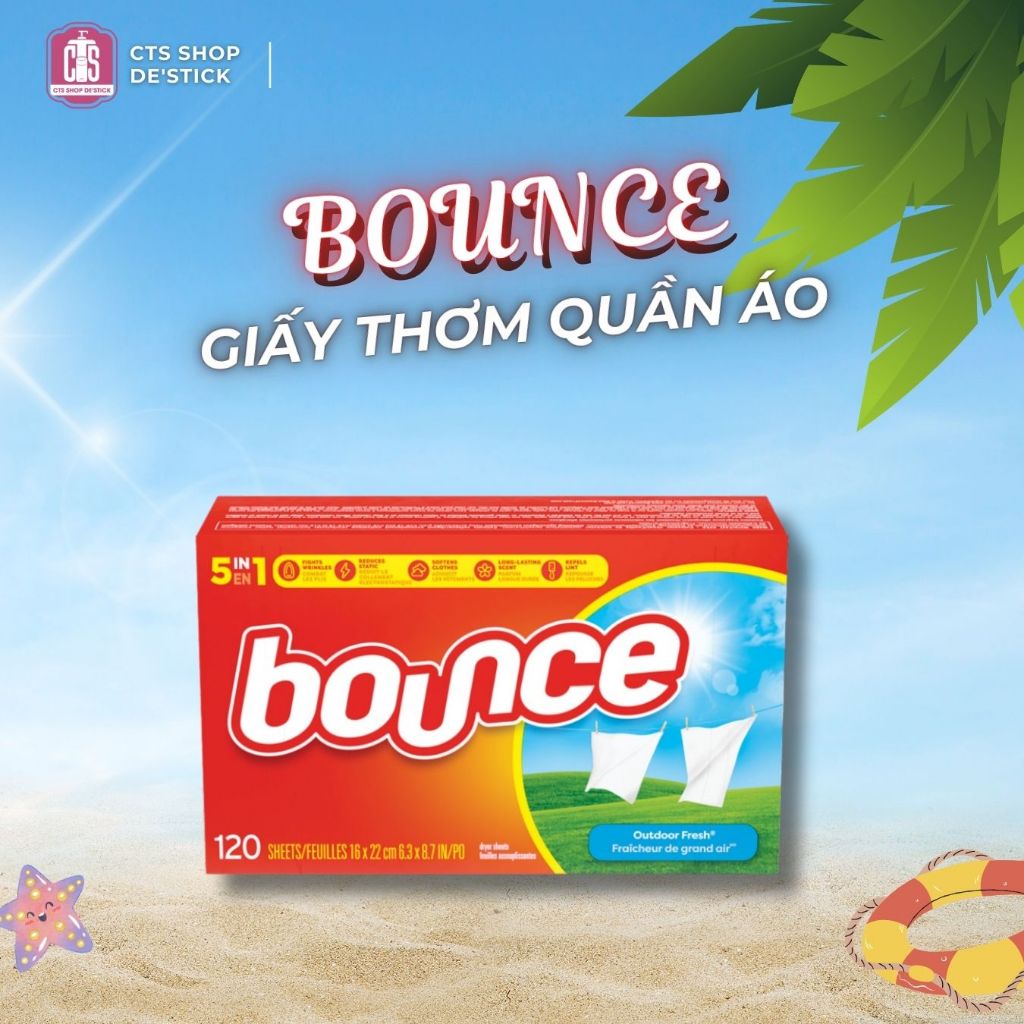 CTS - Giấy thơm quần áo Bounce 120 tờ GT120