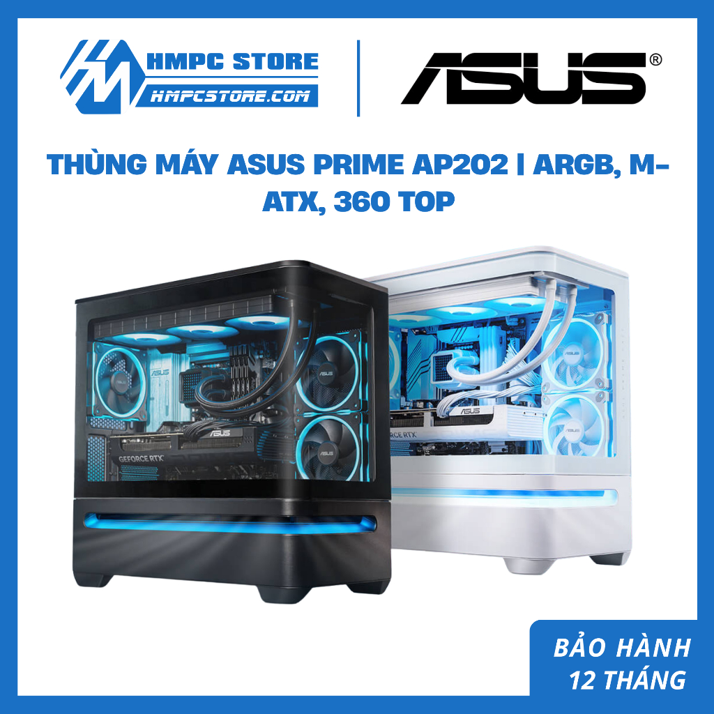 Case - Thùng máy Asus Prime AP202 | ARGB, M-ATX, 360 Top