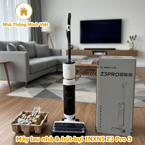 Máy lau nhà , hút bụi INXNI Z3 Pro 3 trong 1 - Tự sấy khô giẻ, diệt khuẩn