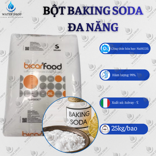 Bicar Food – NaHCO3 > 99% Food Grade  Bột Baking Soda, CÔNG NGHIỆP, DÙNG TẨY RỬA TRONG GIA ĐÌNH...