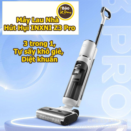 (GIÁ SỐC + QUÀ TẶNG) Máy lau nhà hút bụi INXNI Z3 Pro tự sấy giẻ, diệt khuẩn, 3 trong 1(Hút bụi ,Lau