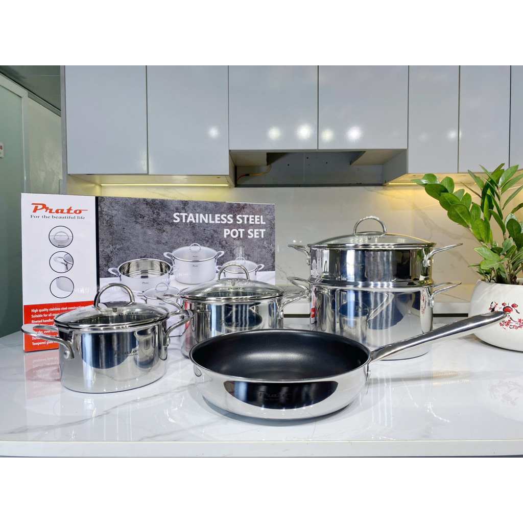 Bộ nồi inox đáy liền Prato -Luxury 888